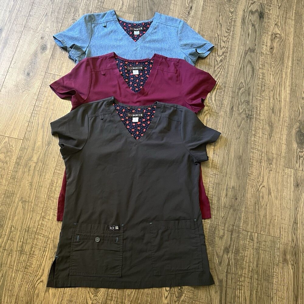 Koi Basics Women’s Scrub Top Small Lot Of 3